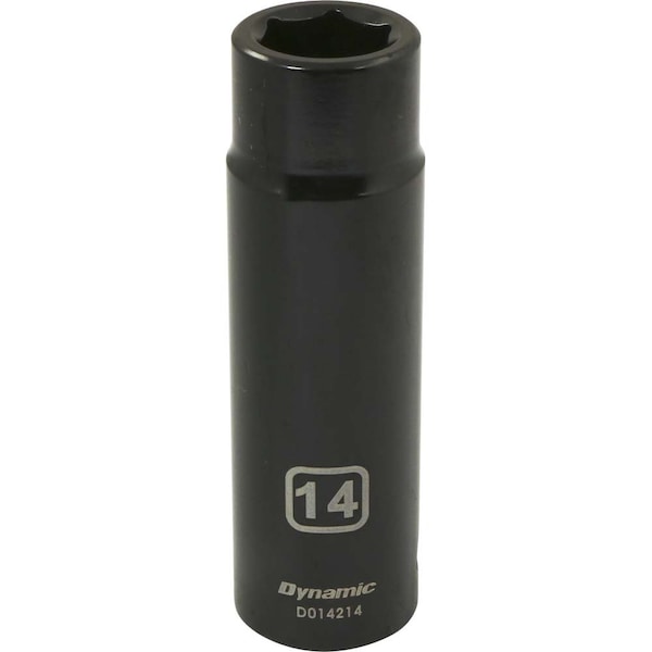 1/2" Drive Deep Socket, Black Phosphate, Tools 1/2" Drive 6 Point Metric, 14mm Deep Length
